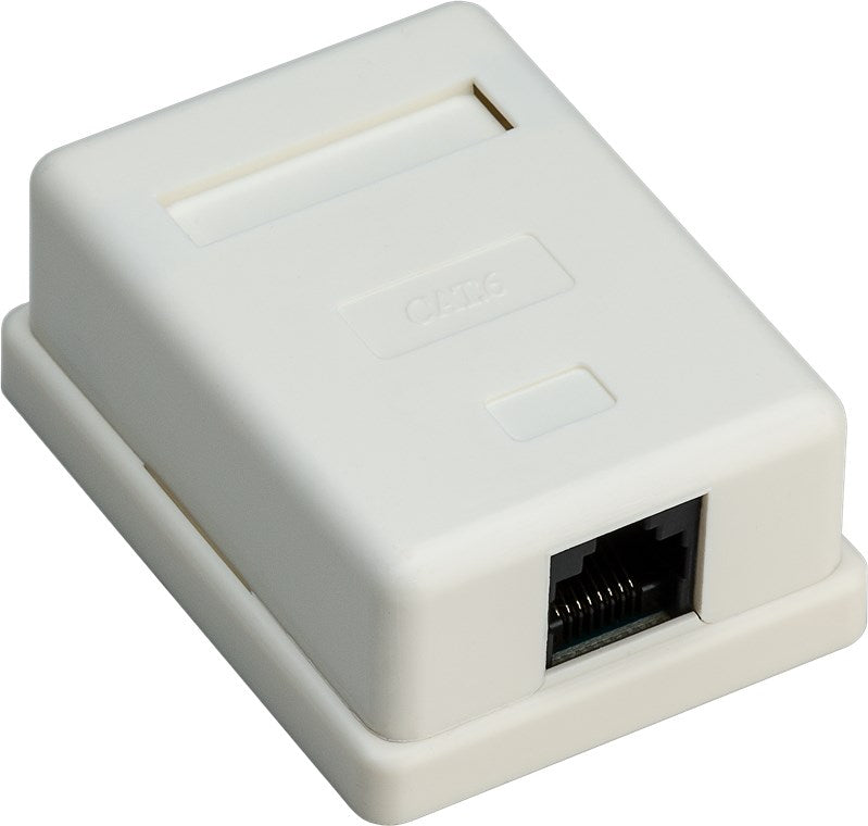 1-port RJ45 junction box, CAT 6, UTP