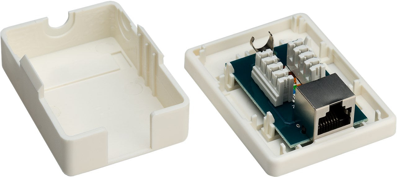 1-port RJ45 junction box, CAT 6, STP