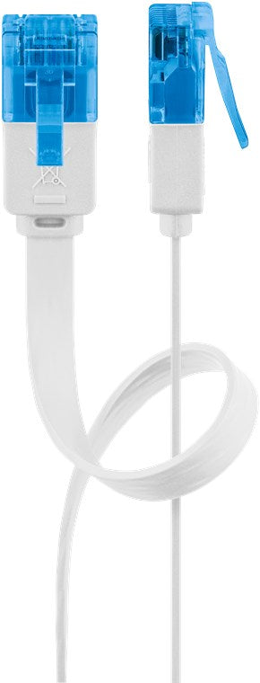 CAT 6A flat patch cable, U/UTP, white