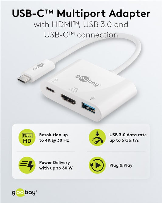 USB-C™ Multiport-Adapter auf HDMI™, PD, weiß