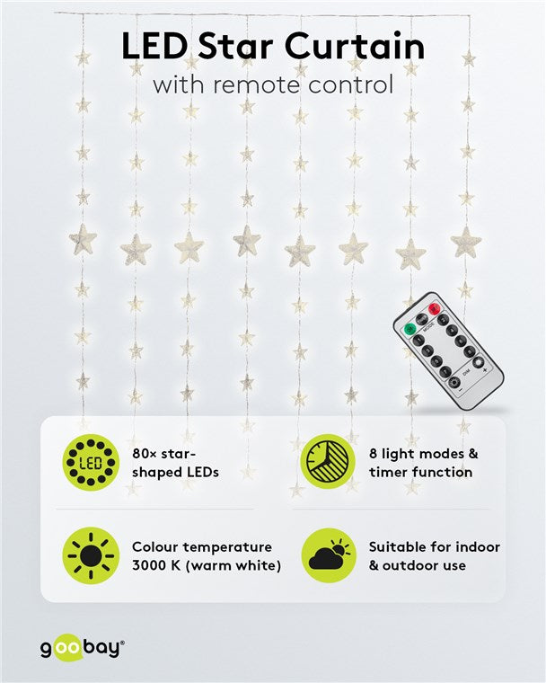 80er LED-Sternenvorhang