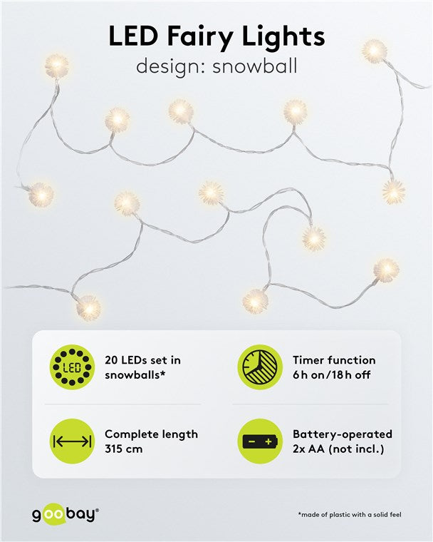 20er LED-Lichterkette "Schneeball"
