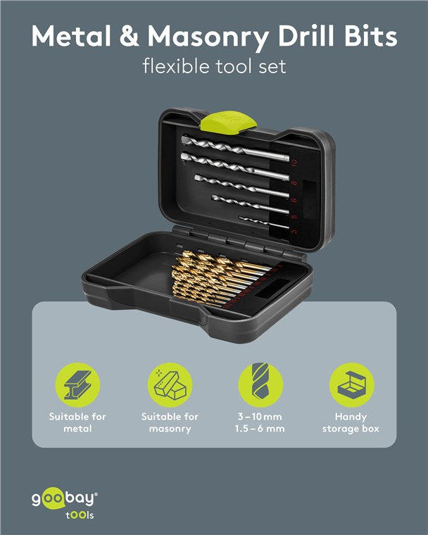 Metall- und Steinbohrer-Set, 17-tlg.