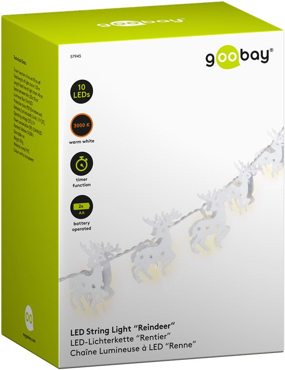 10 LED fairy lights "Reindeer", white