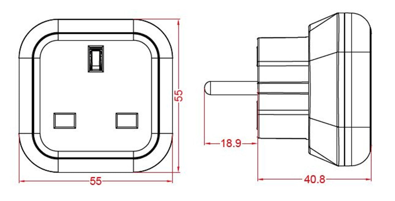 Reiseadapter UK auf Europa, weiß