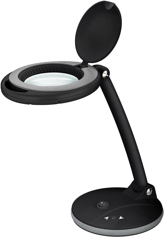 LED floor magnifying lamp, 6 W, black