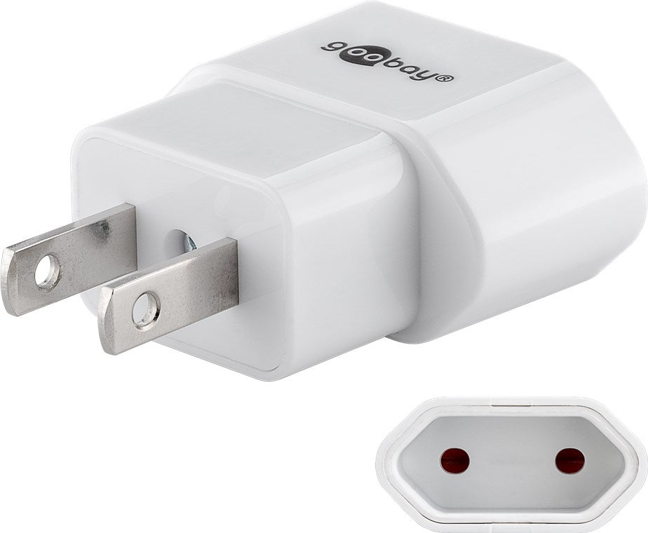 Reiseadapter Eurostecker auf USA/Japan, weiß
