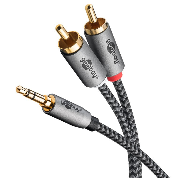 Audio adapter cable AUX, 3.5 mm jack to stereo RCA plug, 3 m