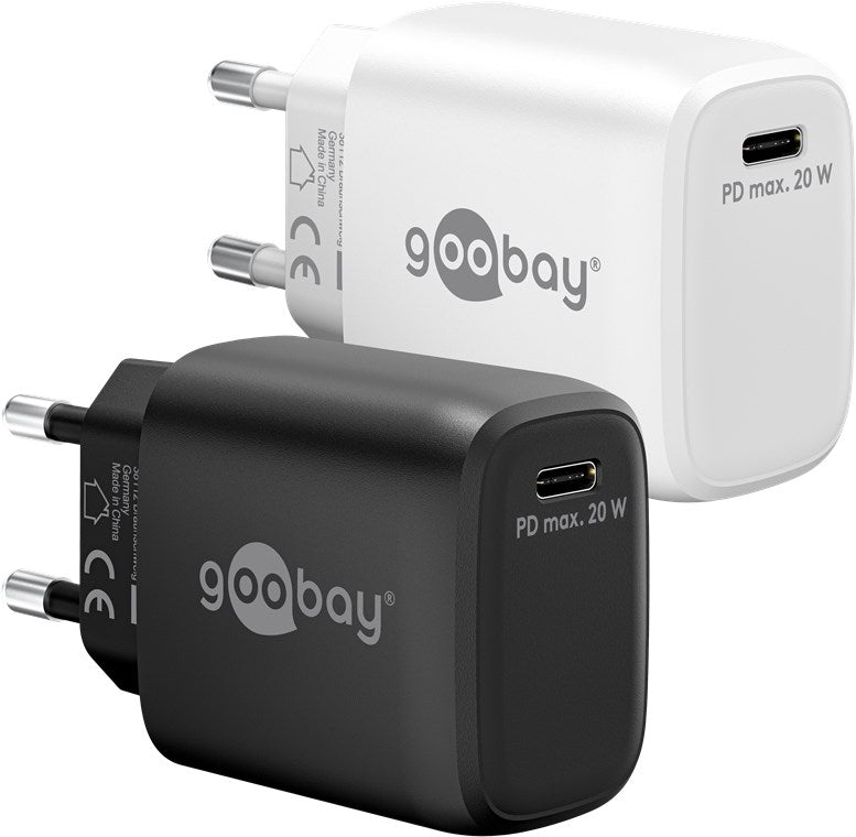 USB-C™ PD GaN fast charger (20 W) black