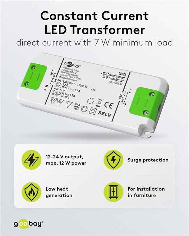 LED-Konstantstrom-Trafo 700 mA, 12 W, superflach