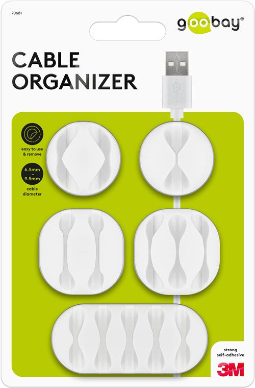 Cable management set, white