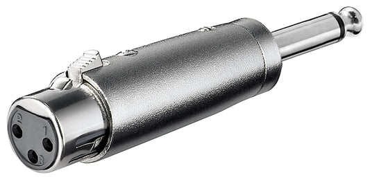 XLR adapter, AUX jack 6.35 mm, mono plug to XLR socket