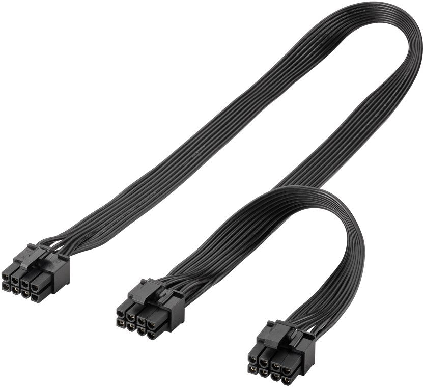 Power supply cable 8-pin male to dual 6+2 male for PCIe