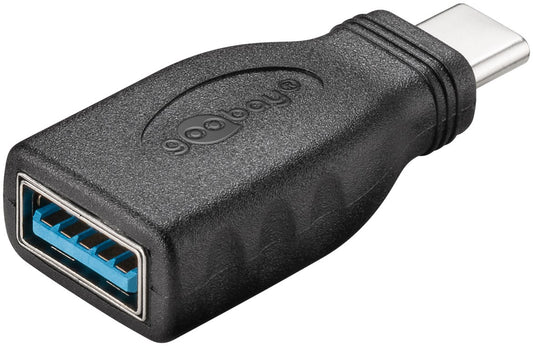 USB-C™/USB-A 3.0 OTG SuperSpeed adapter for charging cable, black