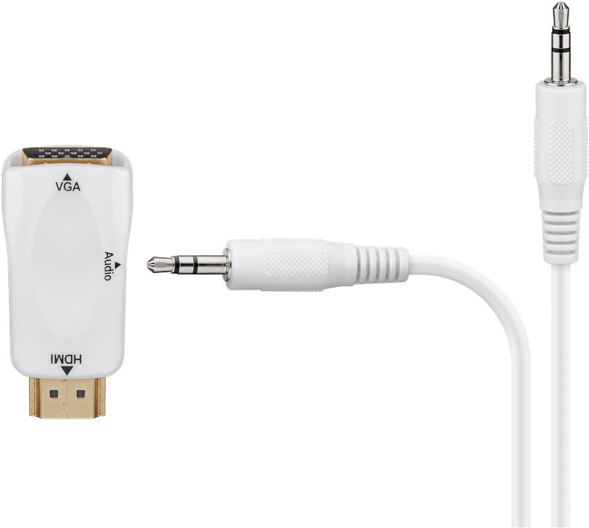 Compact HDMI™/VGA adapter including audio, gold-plated
