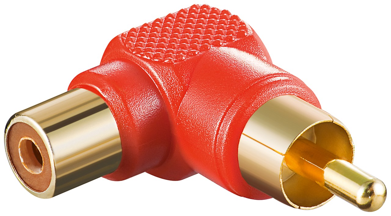 RCA adapter 90°, red