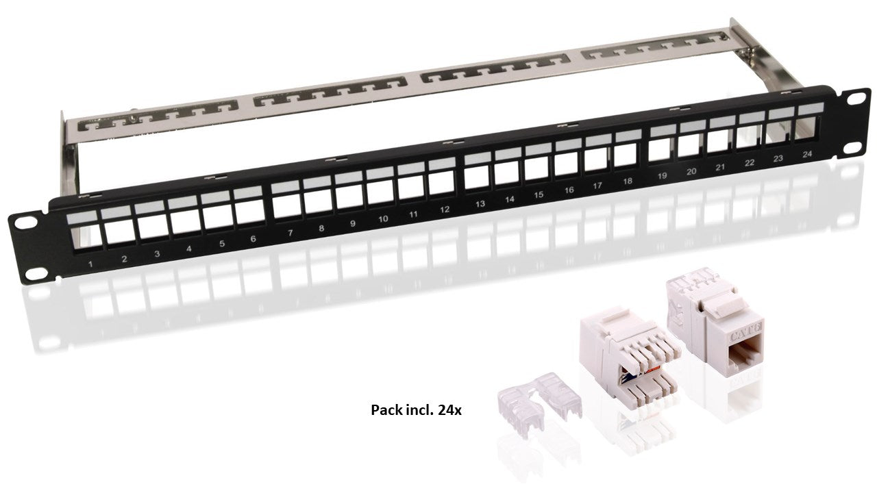 19-inch (48.3 cm) Keystone Patch Panel Empty Enclosure Set (1 U)