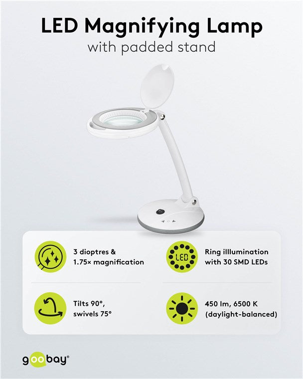 LED-Stand-Lupenleuchte, 6 W, weiß
