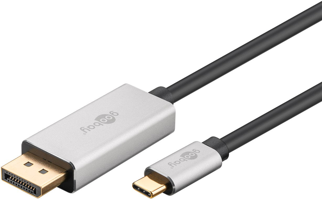 USB-C™-auf-DisplayPort™-Kabel, 3 m, schwarz;silber