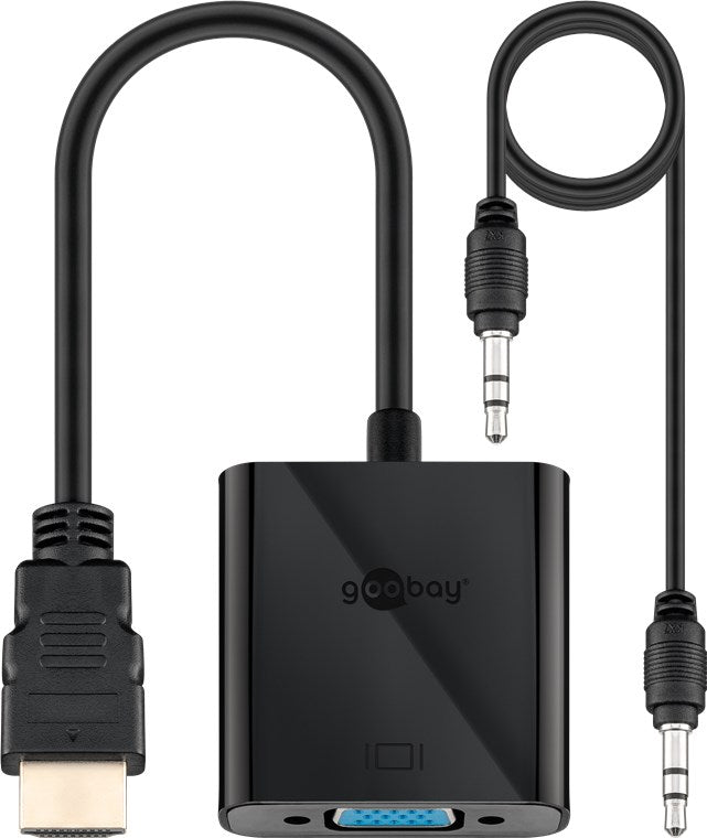 HDMI™/VGA adapter, nickel-plated