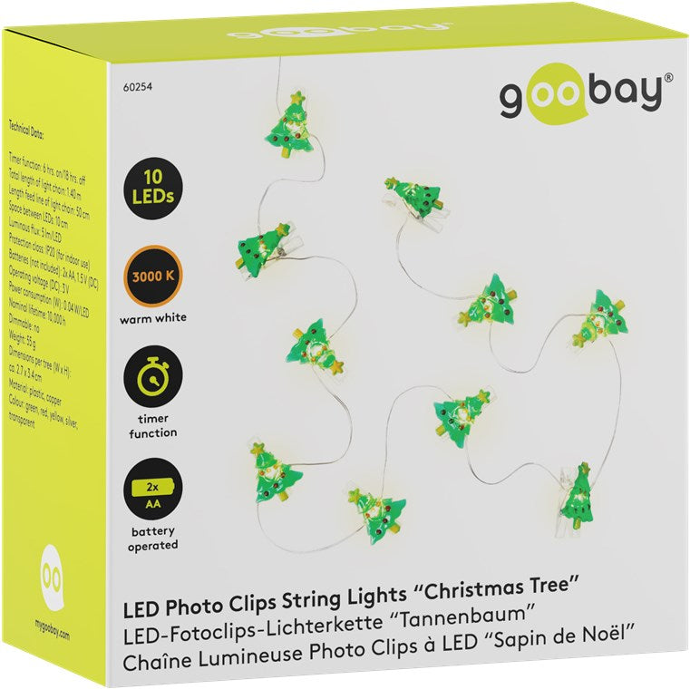 10 LED photo clip light chain "Christmas tree"