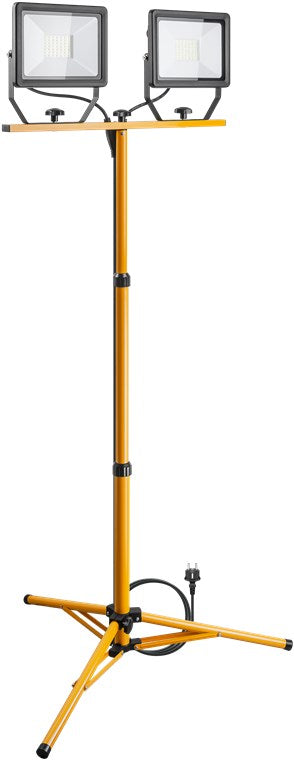 LED construction spotlight with telescopic tripod, 2x 50 W