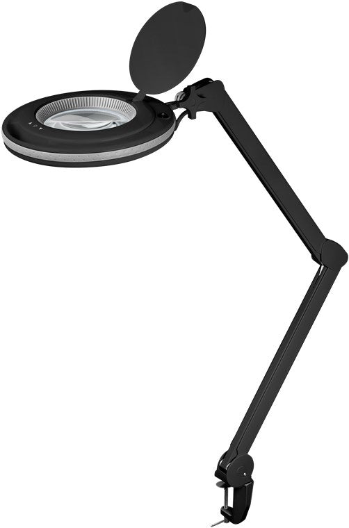 LED clamp magnifying lamp, 9 W, black