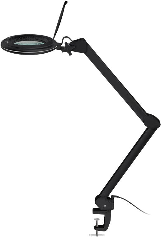 LED clamp magnifying lamp, 10 W, black