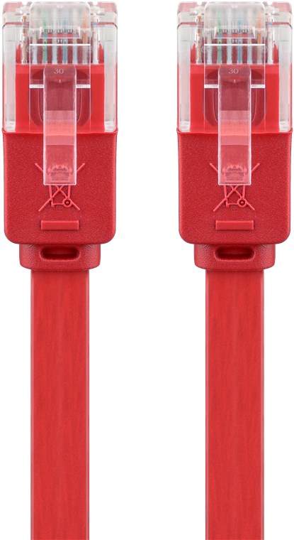 CAT 6 Flach-Patchkabel, U/UTP, rot