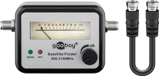 Satellite finder with mechanical level display + acoustic signal