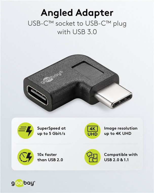 Adapter USB-C™ auf USB-C™ 90°, schwarz