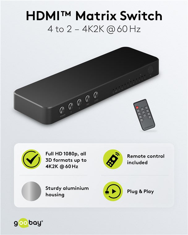 HDMI™-Matrix-Schalter 4 auf 2