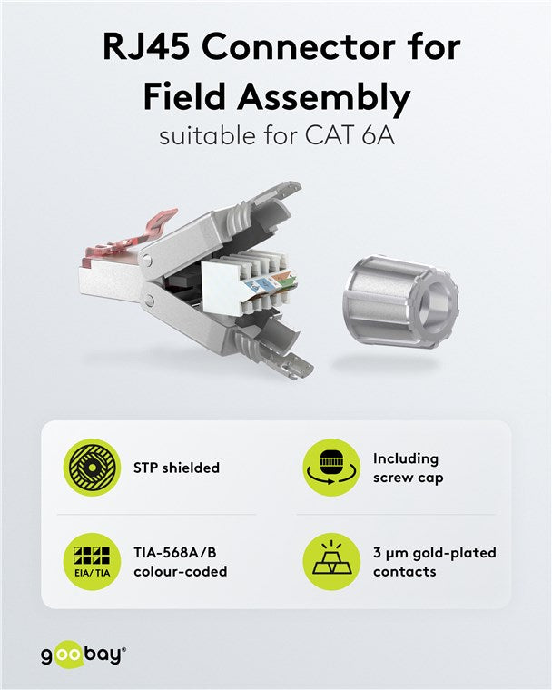 CAT 6 feldkonfektionierbarer RJ45-Stecker, STP geschirmt