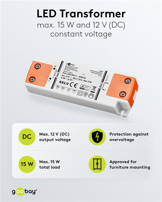 LED-Trafo 12 V (DC), 15 W