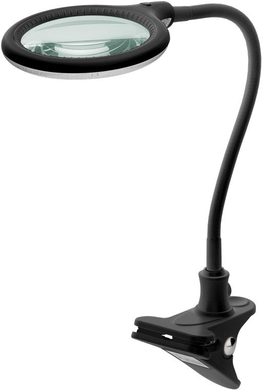 LED clamp magnifying lamp, 6 W, black
