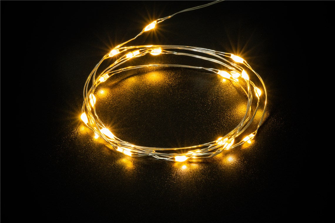 20er LED-Silberdraht-Lichterkette, inkl. Timer