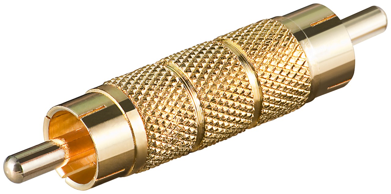 RCA adapter, plug to plug, gold version