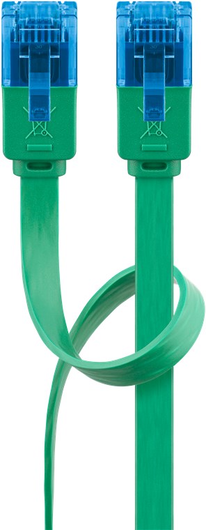 CAT 6A Flach-Patchkabel, U/UTP, grün