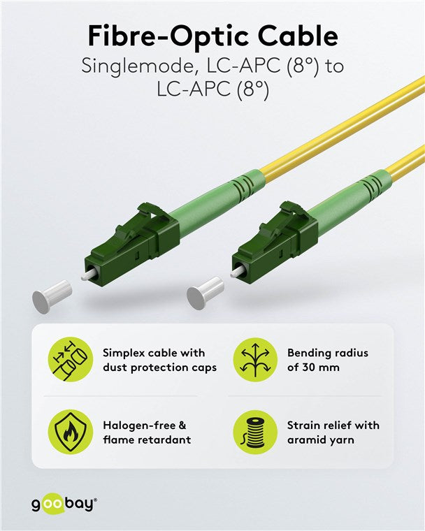 Glasfaserkabel (FTTH), Singlemode (OS2) Yellow, (Simplex), 2 m