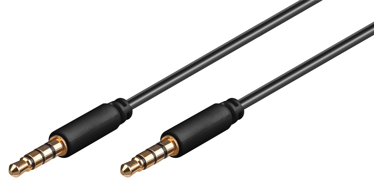 Audio Verbindungskabel AUX, 3,5mm Stereo 4-pol., Slim, CU