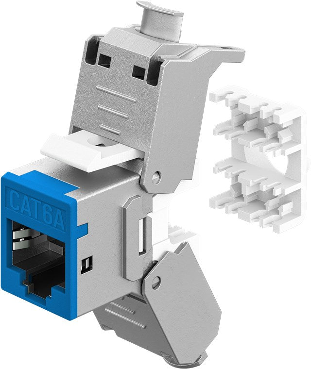 Keystone-Modul RJ45 CAT 6A, STP, Slim, blau