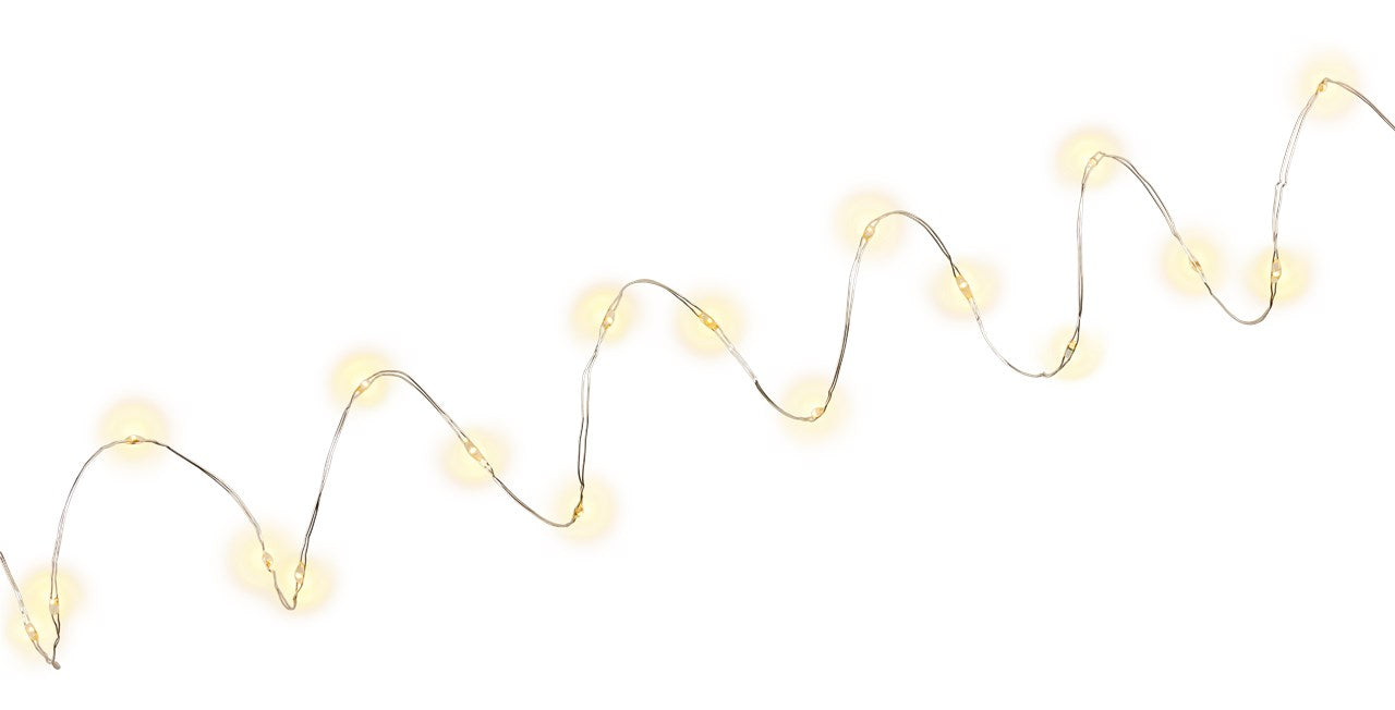 20 LED silver wire fairy lights, including timer