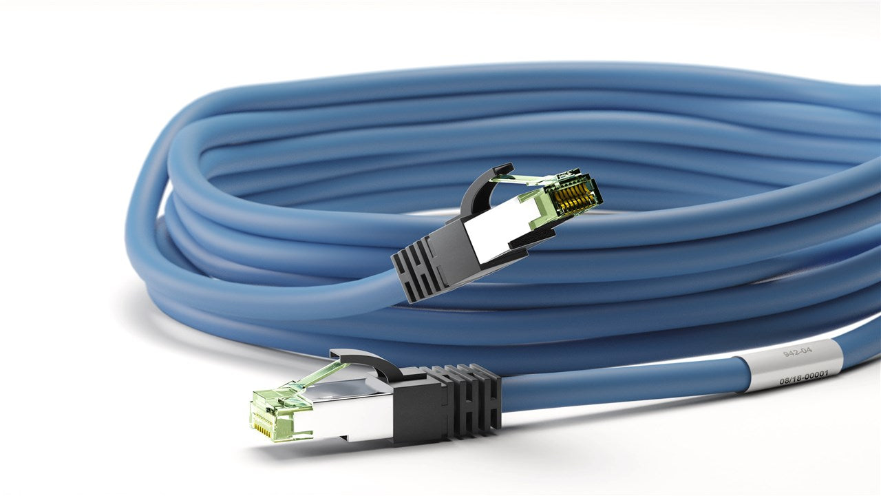CAT 8.1 patch cable, S/FTP (PiMF), blue