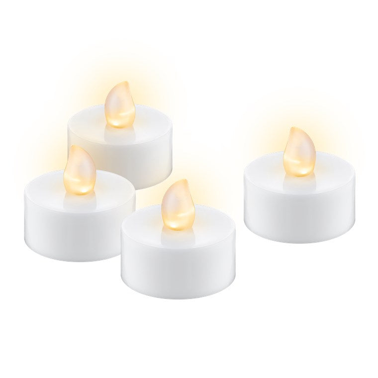 Set of 4 LED tea lights with timer