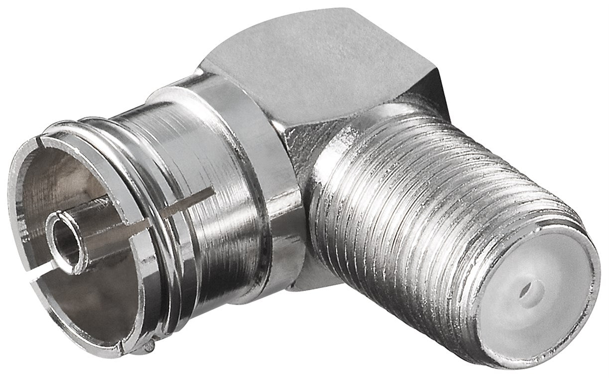 Angle adapter: F socket > coax socket 90°