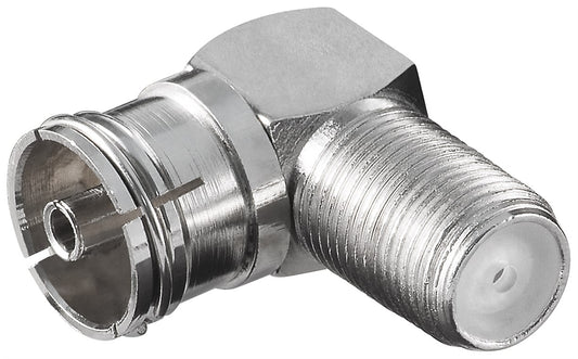 Angle adapter: F socket > coax socket 90°
