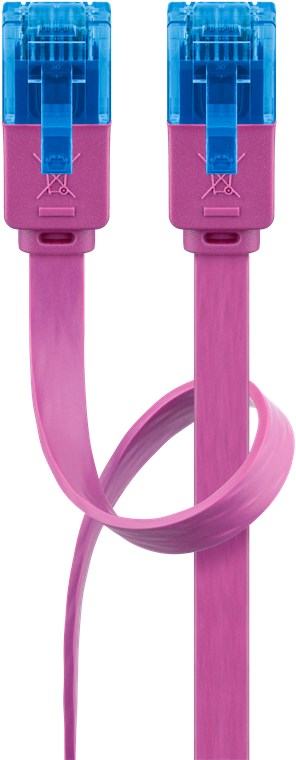 CAT 6A Flach-Patchkabel, U/UTP, magenta