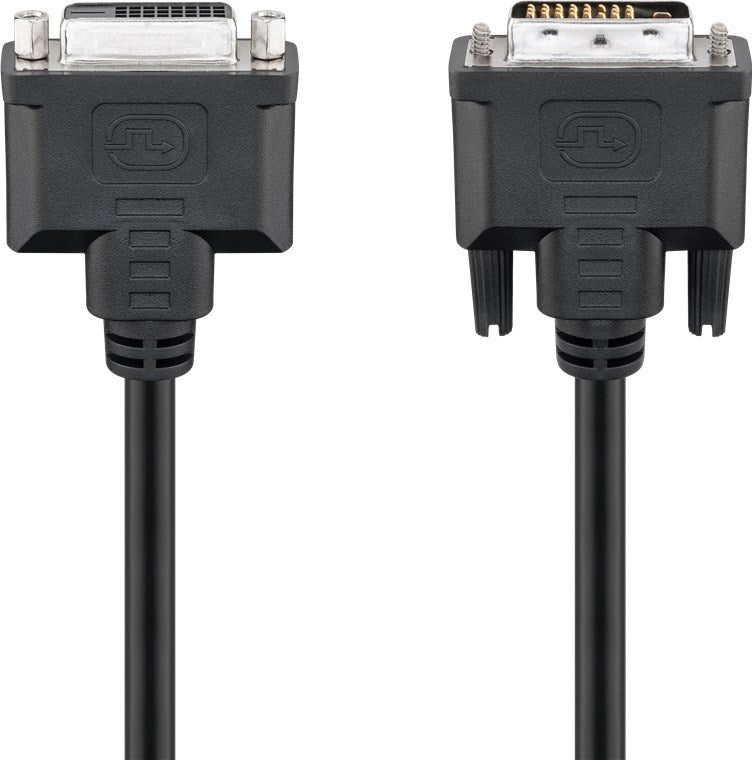 DVI-D Full HD extension cable Dual Link, nickel-plated