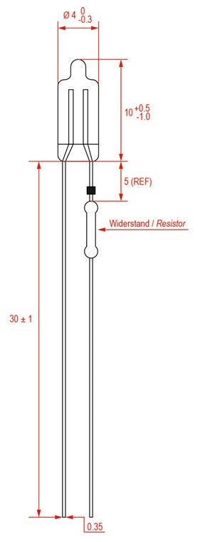 Mini-Pisello Subminiatur-Glimmlampe, 0,25 W