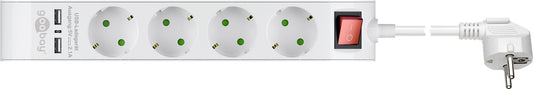 4-way power strip with switch and USB